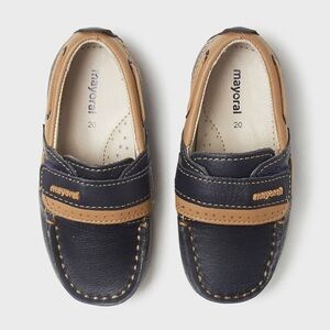 Mayoral Navy and Tan Kids Moccasins